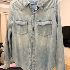 Ag Adriano Goldschmied Light Blue Button Down Shirt